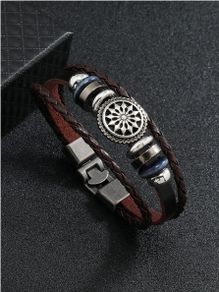 Men's Leather & Metal Alloy Bracelet - great gift + other designs available