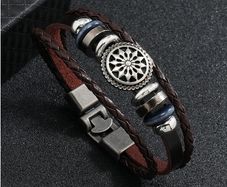 Men's Leather & Metal Alloy Bracelet - great gift + other designs available