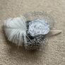 White Flower and Feather Hair Accessory Image 2