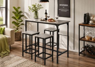 Bar Table Set with 4 Stools