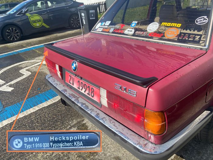 Genuine Pfeba (1916 038) BMW E30 325is Heckspoiler Boot Spoiler