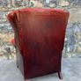 Vintage Oxblood Chesterfield Style Leather Wingback Armchair. Image 10