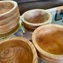 Rare Set 6 Rustic Irish Wood Turned Beehive Style Bowls Retos Shannon 1970s Image 5