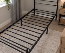 As New - Lovely Sturdy Black Metal Single Bed Frame - Can Deliver