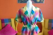 Vintage rainbow plaid blazer