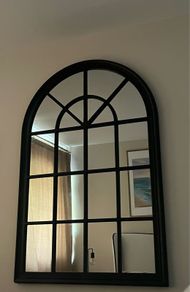Very large black arch wall mirror full length