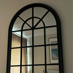 Very large black arch wall mirror full length