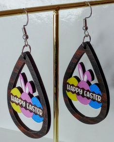 Hollow Out Waterdrop Easter Bunnies Earrings