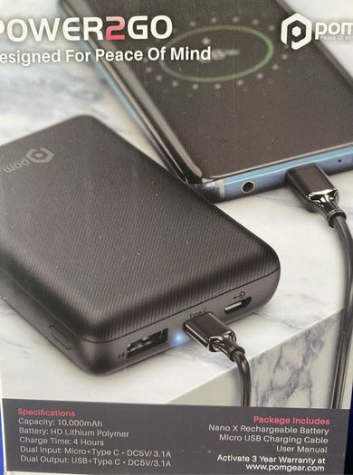 Power Bank 10000 Mah fast charge usb type C