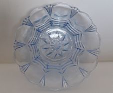 BOWL - Vintage - 9 inch Diameter - Blue Glass