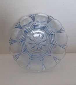 BOWL - Vintage - 9 inch Diameter - Blue Glass