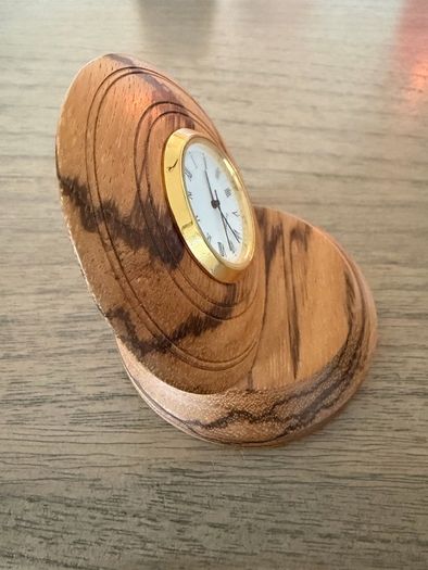 Hand Turned Irish Wooden Mantel Clock.