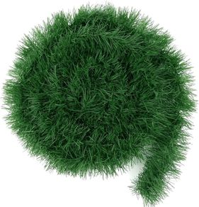 50 Feet Green Christmas Garland Decoration, Xmas Artificial Vine Soft Greenery Chunky Pine Garlands for Christmas Indoor Outdoor Decorations