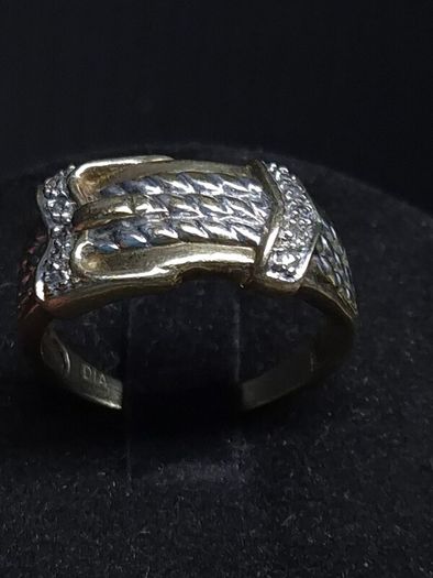 Vintage Fully Hallmarked Sheffield 9ct Gold Diamond Ring Size 60.5