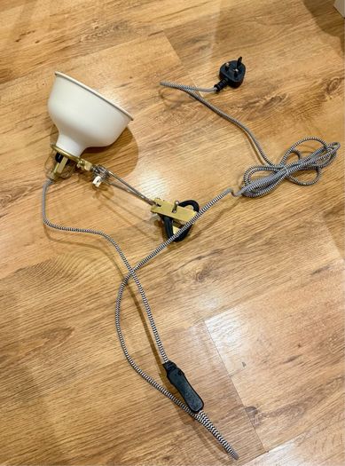 White vintage bedside lamp with plug x 2