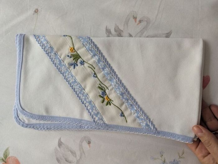 Hand-Embroidered Baby Comforter  Traditional Madeira Embroidery