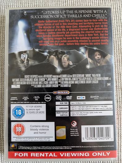 Mirrors Tormented Cut DVD - Kiefer Sutherland Horror - Uncut Version
