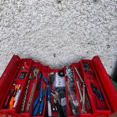 7 Section Metal Tool Box + Large Tool Set