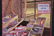 Vintage fishing tackle advertisement, vintage style metal sign .