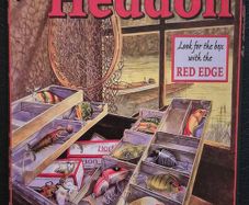 Vintage fishing tackle advertisement, vintage style metal sign .