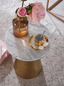 Gold Coffee table with real marble