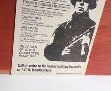 Irish Army 1972 Repro Recruitment Notice Poster Ireland, Irish Memorabilia