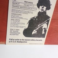 Irish Army 1972 Repro Recruitment Notice Poster Ireland, Irish Memorabilia