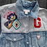 Vintage Cropped Guess Jeans Patch Denim Vest Y2K Biker Logo Size S Image 4
