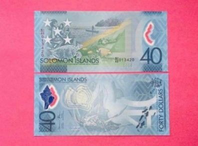 Solomon Islands  40 Dollars  ( UNCIRCULATED )1978 - 2018  Pick  37 ( Unc ) Commemorative Issue . Polymer / Plastic.