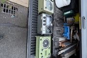 Vintage SAILOR / S.P. Radio Aalborg marine radio equipment comprising communications receiver, CH40 distress/calling unit, Tebeco TC-400 direction finder and 12V power supply.
