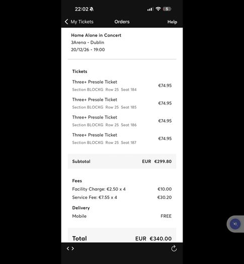 Home Alone tickets 2 or 4 tickets