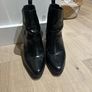 BLACK Croc-Effect Leather Boots Image 3