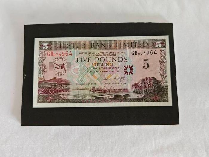 Ulster Bank George Best Note 2006 Framed