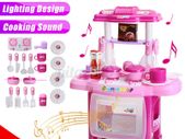 Electronic Children Kids Kitchen Cooking Toy Portable Girls Cooker Play Set Gift
