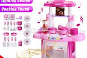 Electronic Children Kids Kitchen Cooking Toy Portable Girls Cooker Play Set Gift