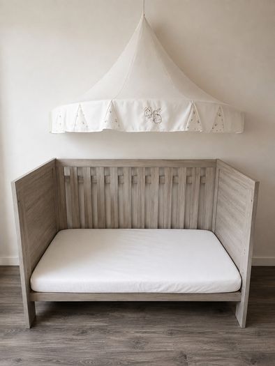 Baby Cot Bed, Toddler Bed and Changing Unit Bundle - Grey Wash - Excellent Condition