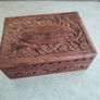 Vintage Carved Wood Box, Trinket Box Floral Design Wood, Atom Chicago Image 3