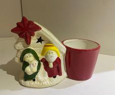 Christmas Decoration / Biblical Themed Glazed Ceramic Indoor Pot