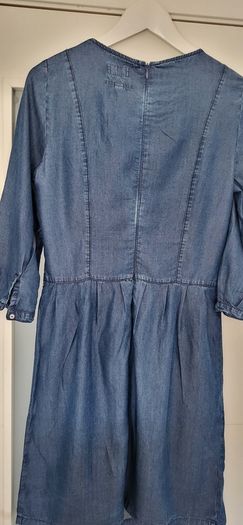 Esprit denim style dress with embroidery detail Sz S ( Fit 8-10 UK)