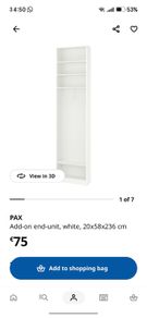 Ikea pax add on end unit