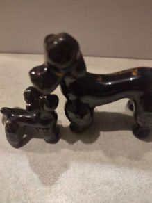 Lovely Set OF 2 Poodles Dogs from Gorey