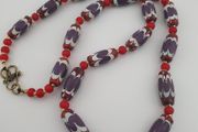 Antique Venetian Style Trade &amp; Venetian whiteHeart Glass Beads Necklace