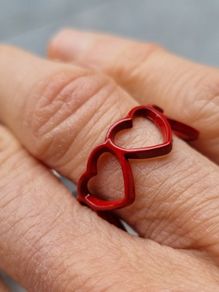 Ring heart mum day metal cuff