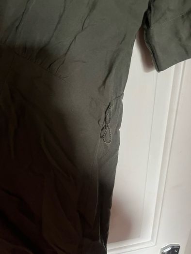 Brand new army green h&m cotton midi shirt dress