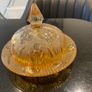 Very Pretty vintage glass dish with  lid Image 4