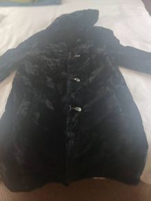 Navy sheared mink coat