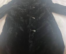 Navy sheared mink coat