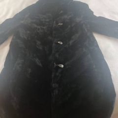 Navy sheared mink coat