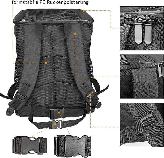 Pet Backpack up to 20kg Adjustable Straps Foldable Short Leash Reflective Strip