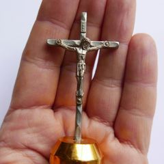 Vintage Small Crucifix INRI Cross Vintage Jesus Statue Chirstian